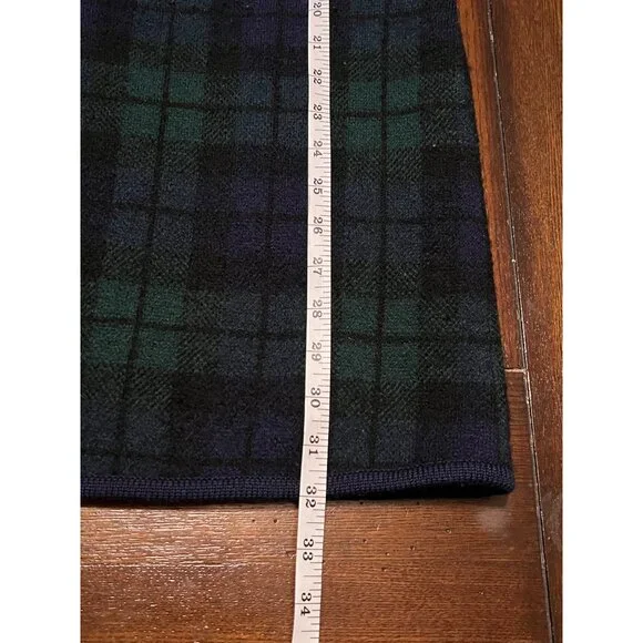 Vintage Wool Tartan Blackwatch Plaid Blanket Coat Jacket Blazer Duster Medium - Picture 8 of 8